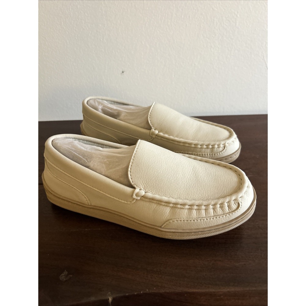 My Slippers Womens Size 9 Leather Moccasins Beach Beige Slip On Shoes 74468-05